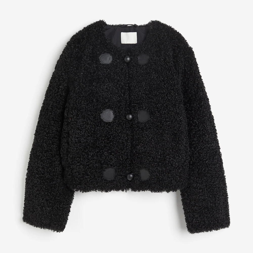H&M Black Teddy Jacket